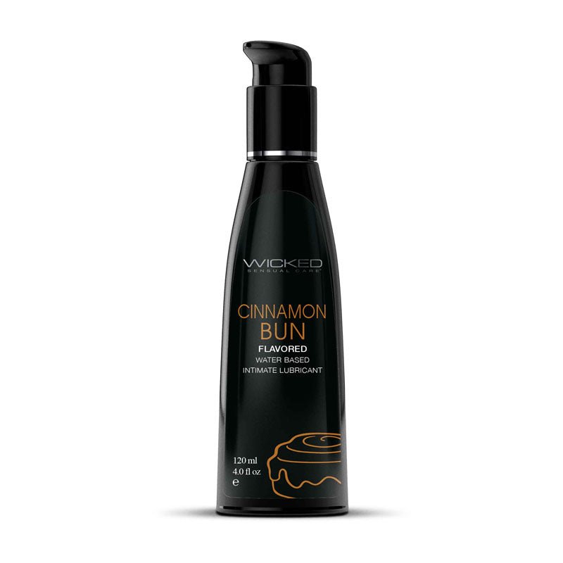 Wicked Aqua Cinnamon Bun Flavoured Water Based Lubricant - 120 ml (4 oz) Bottle